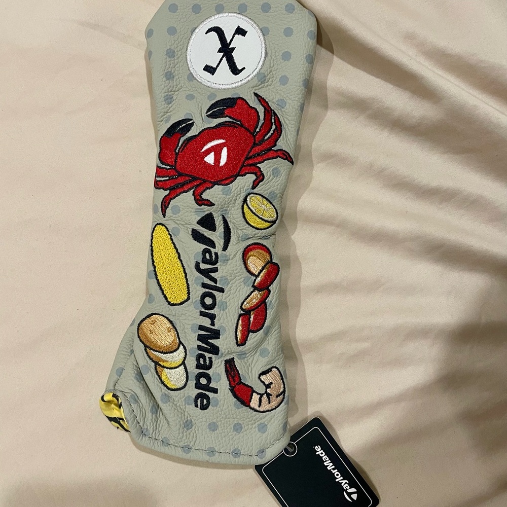 TaylorMade Seafood Boil Leather Gray Rescue/Hybrid Golf Club Headcover